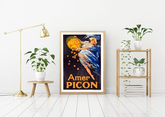 Art Deco French Colour Poster Amer Picon Aperitif 1930s Vintage Wine Bar 