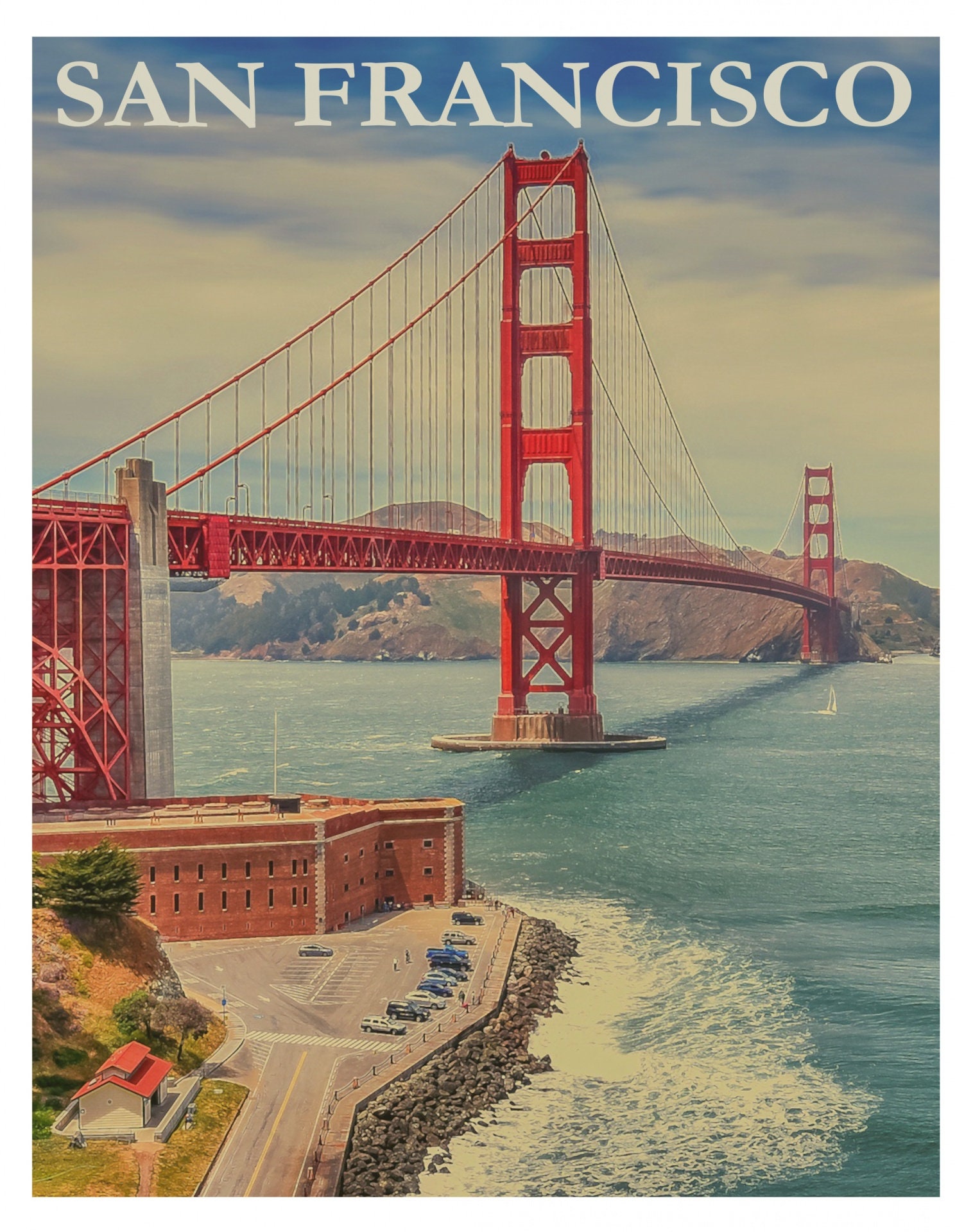 San Francisco poster San Francisco Golden Gate bridge Etsy