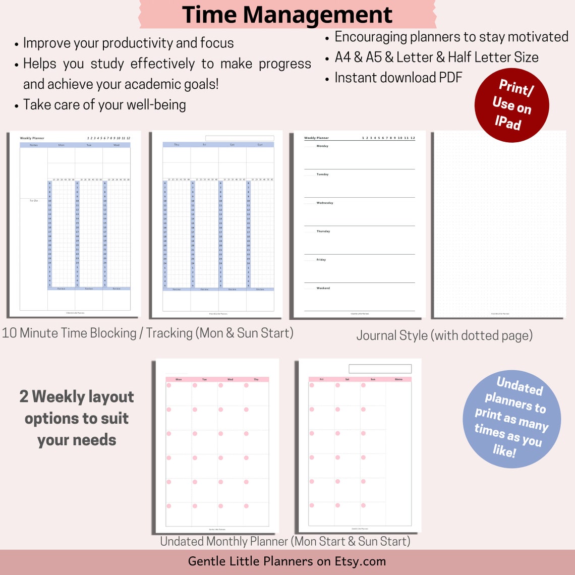 Exam Study Planner Printable College Student Planner - Etsy