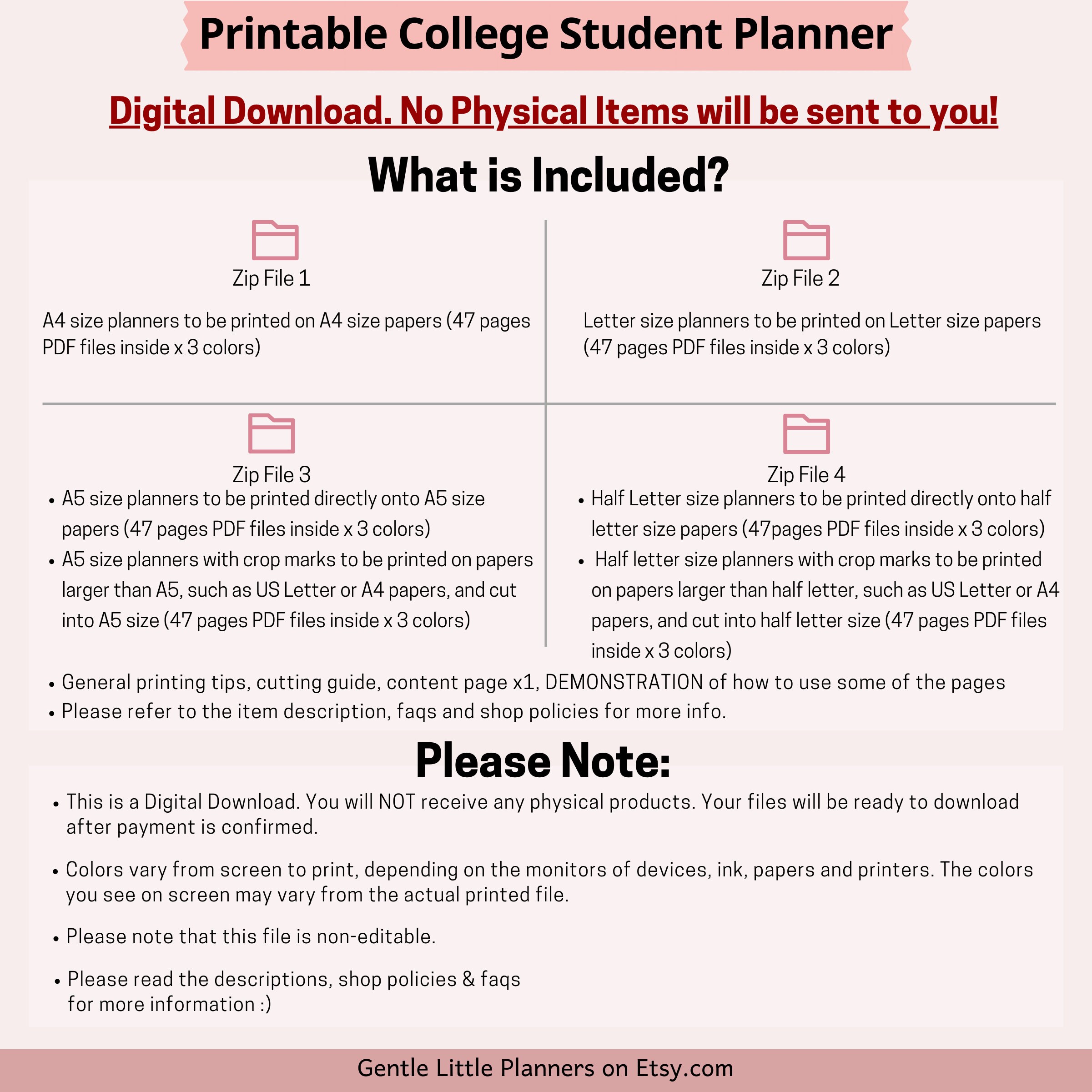 College Student Planner Printable Study Planner Academic - Etsy