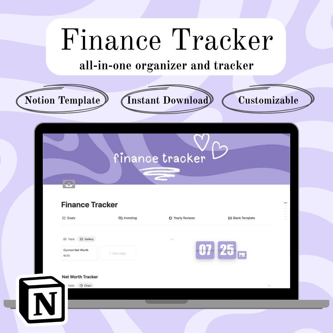Finance Tracker Notion Template: Budget & Expense Dashboard (digital ...
