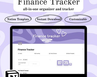 Finance Tracker Notion Template: Budget & Expense Dashboard (Digital Download)