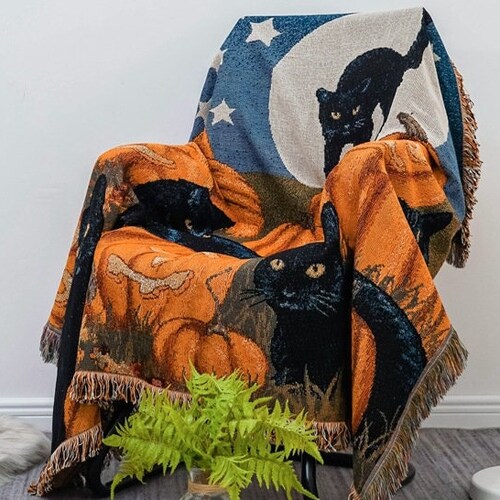 Michael Myers Woven Cotton Blanket, Death Tarot Card, Michael Myers