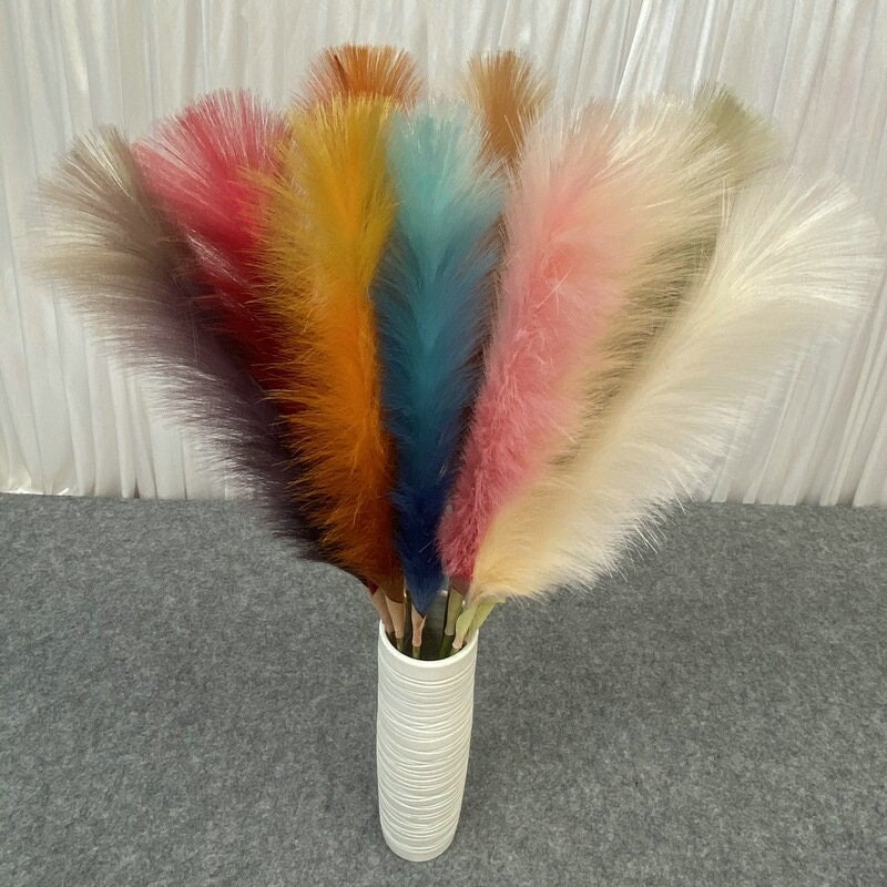 Faux feathers for vase decor 45” Home pampas pompas - Depop