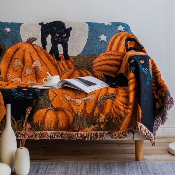 Pumpkin throw blanket sales