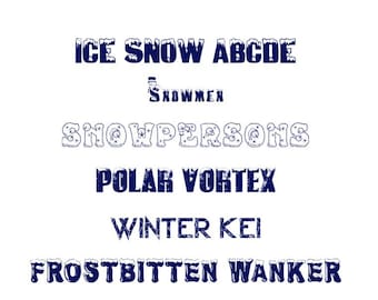 Colección de 16 fuentes congeladas. Juego de fuentes de hielo de nieve. ttf