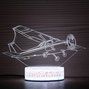 Cessna Airplane Airplane Mode SkyHawk Air Plane Decor Night Lamp Night Light 3D Light 3D Illusion LED Lamp Gift for him Gift Idea Kids