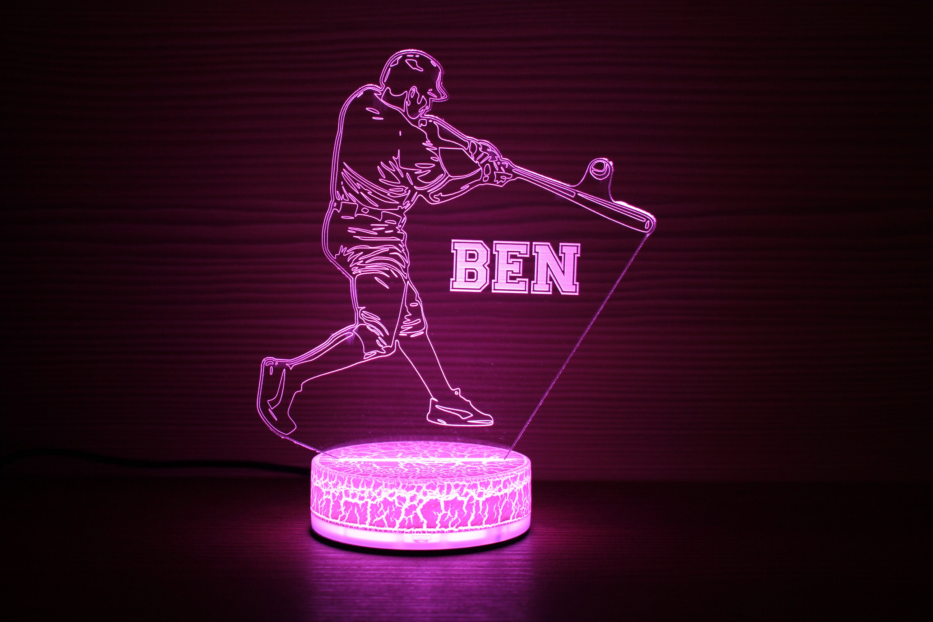 Baseball Player Gifts Personalized Night Lamp Baseball Gift Etsy