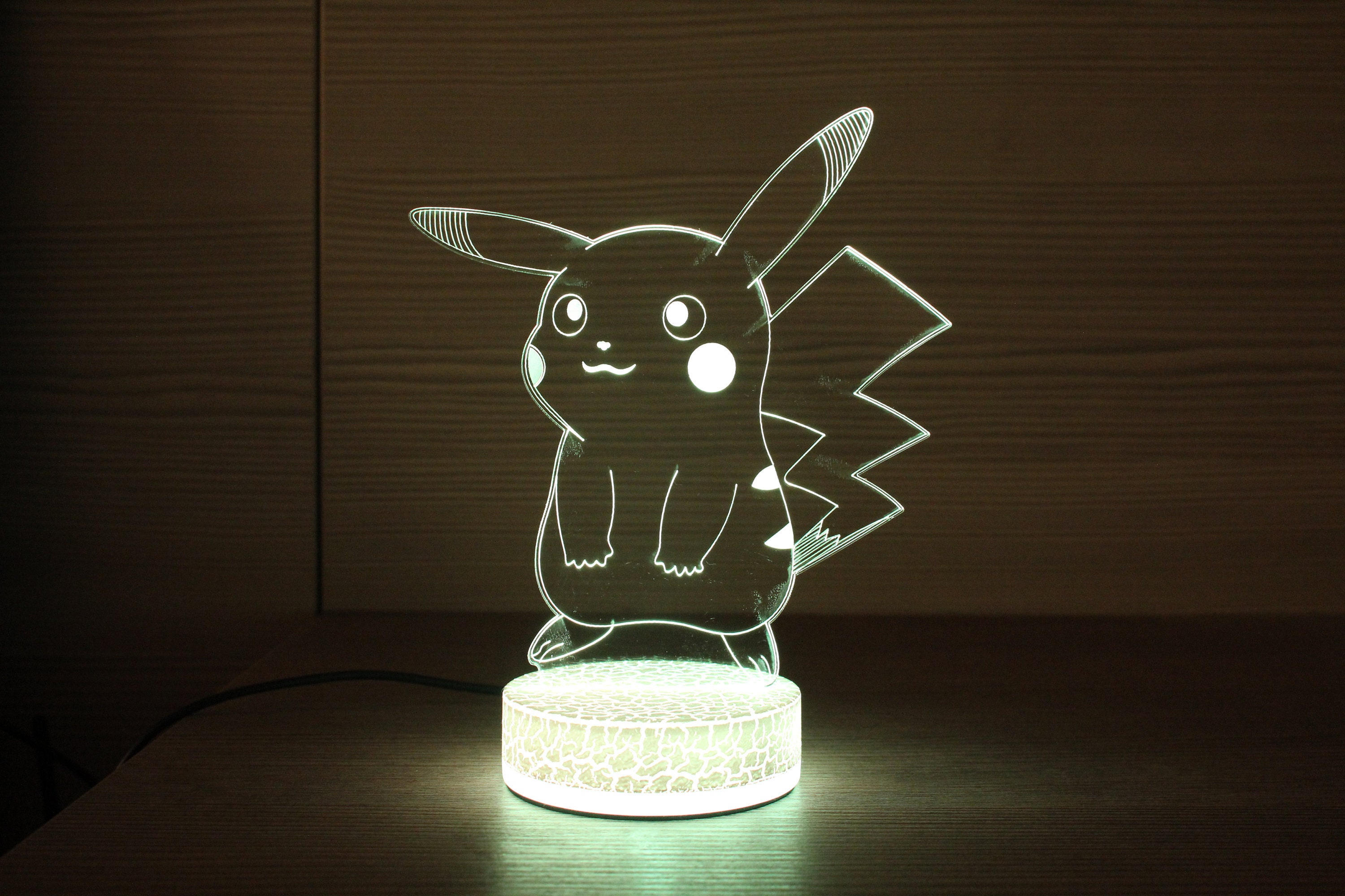 Em promoção! Pokemon Pikachu 3d Estéreo Luz Da Noite Criativas De Led  Colorido Controle Remoto Cartão De Preto E Branco Acrílico Crianças Toygift