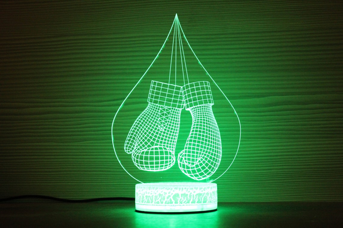 Boxing Gloves Boxing Gifts 3D Night Lamp 3D Night Light Etsy