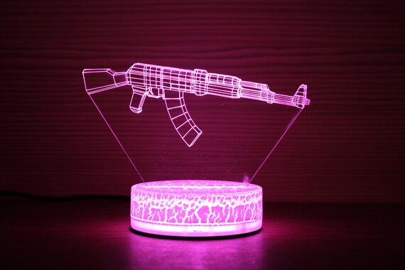 Ak 47 Machine Gun 3D Night Lamp 3D Night Light Children Home Decor
