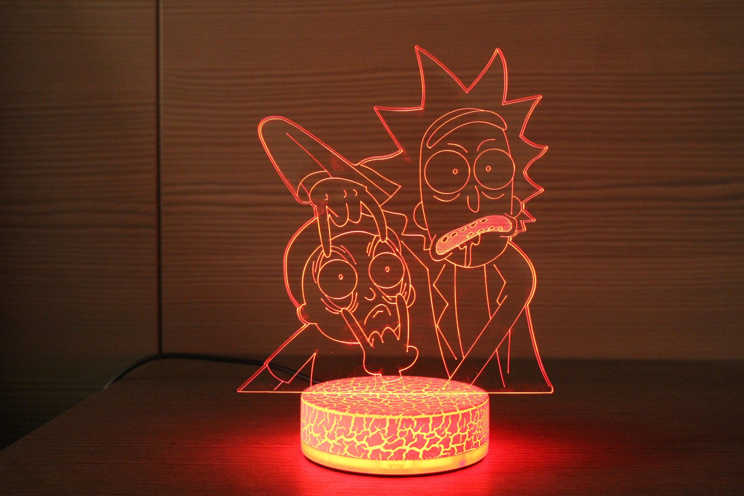 Rick and Morti Personalised Led Acrylic Light RGB Led Touch