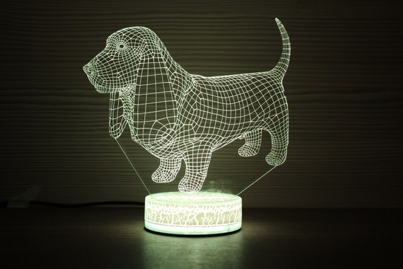 Basset Hound Gift Pet Bedside Lamp 3D Night Lamp Night Light Home