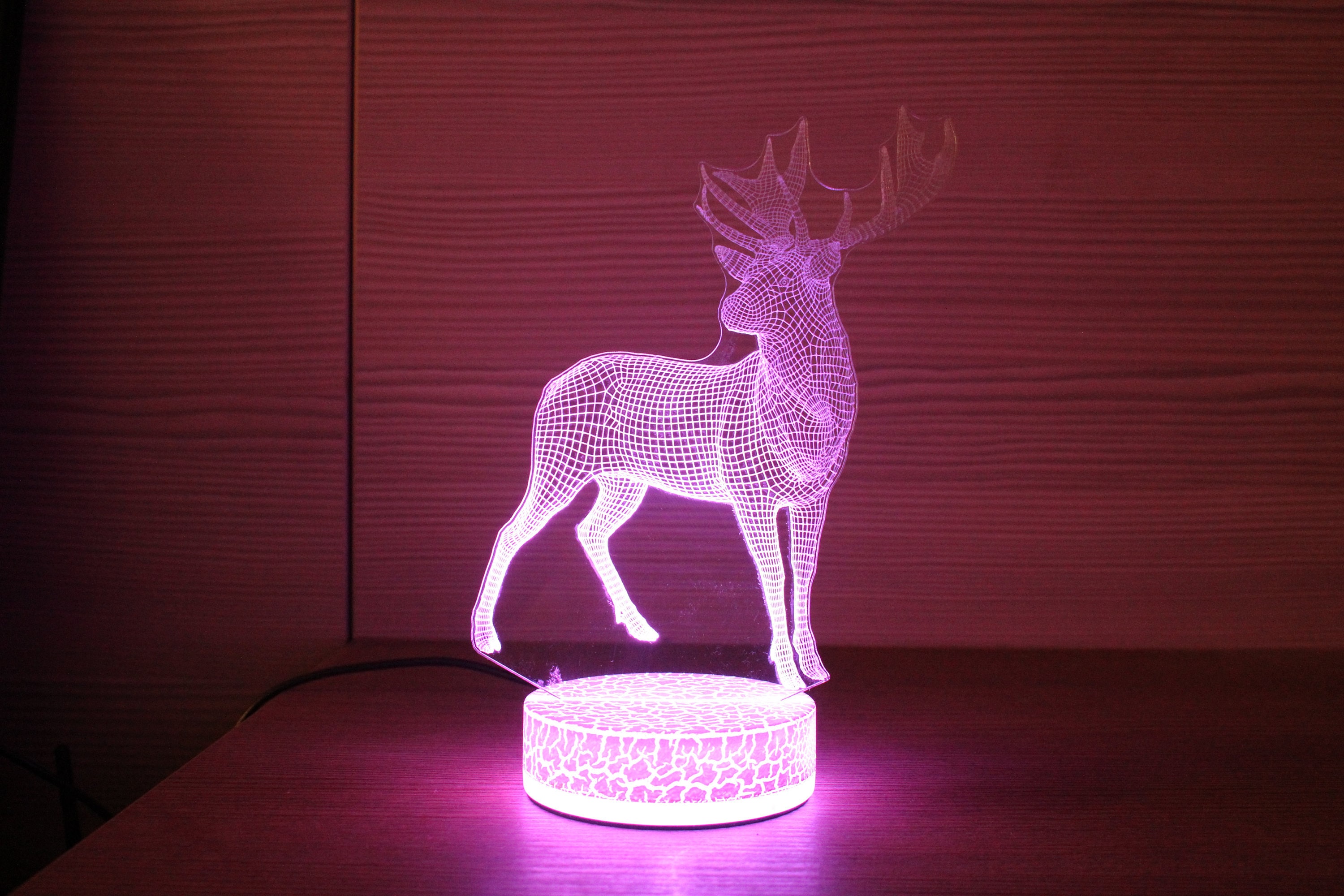 Deer Figurine 3D Night Lamp 3D Night Light Deer Children Light Etsy
