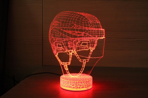 Hockey Helmet Goal Keeper Goalie 3D Night Lamp 3D Night Light - Etsy