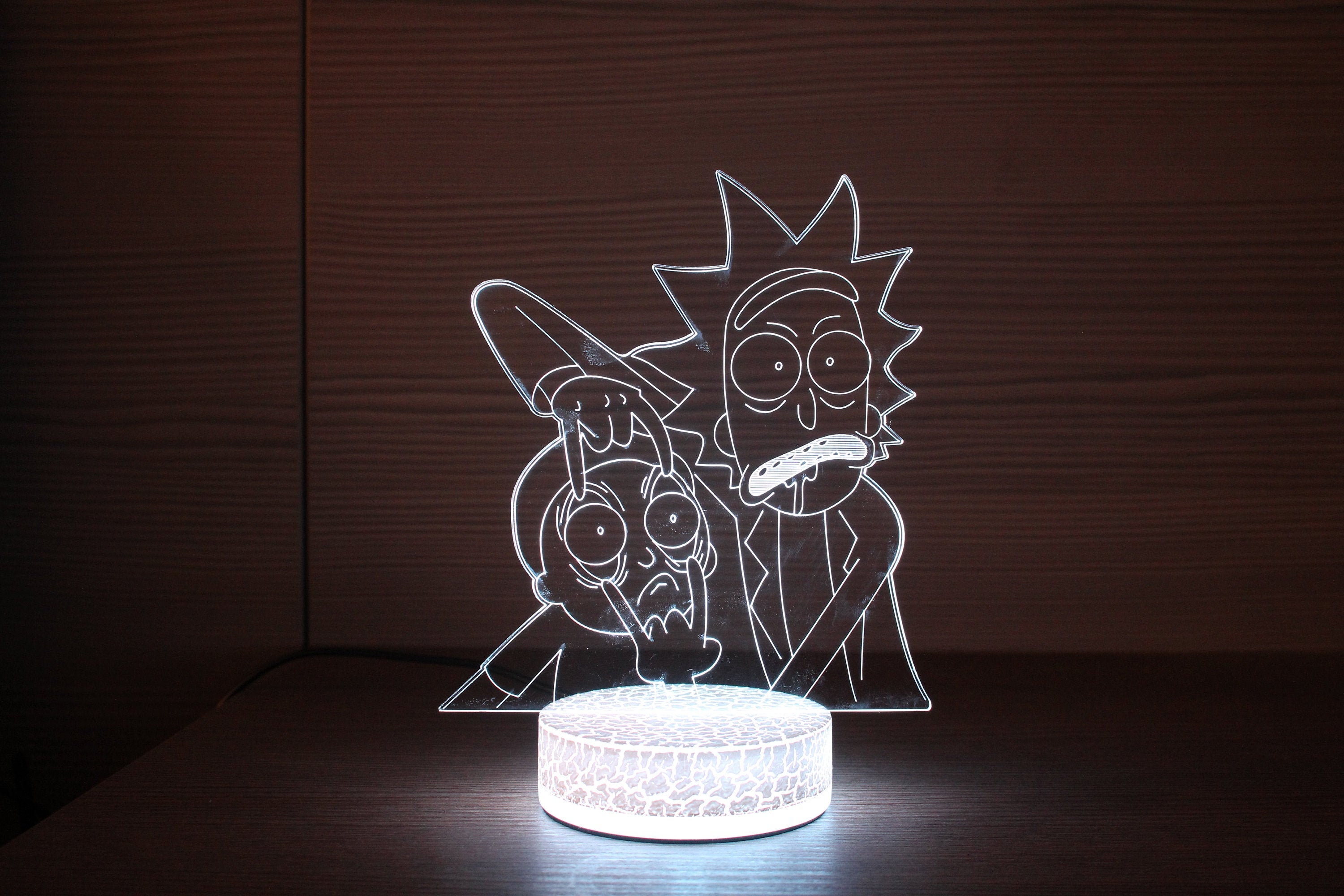 Rick and Morti Personalised Led Acrylic Light RGB Led Touch
