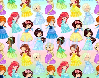 Tiana Princess fabric,Princess Seamless Pattern,Digital Paper,Digital,princess pattern,Paper,Seamless Pattern,Background,Design,Watercolor