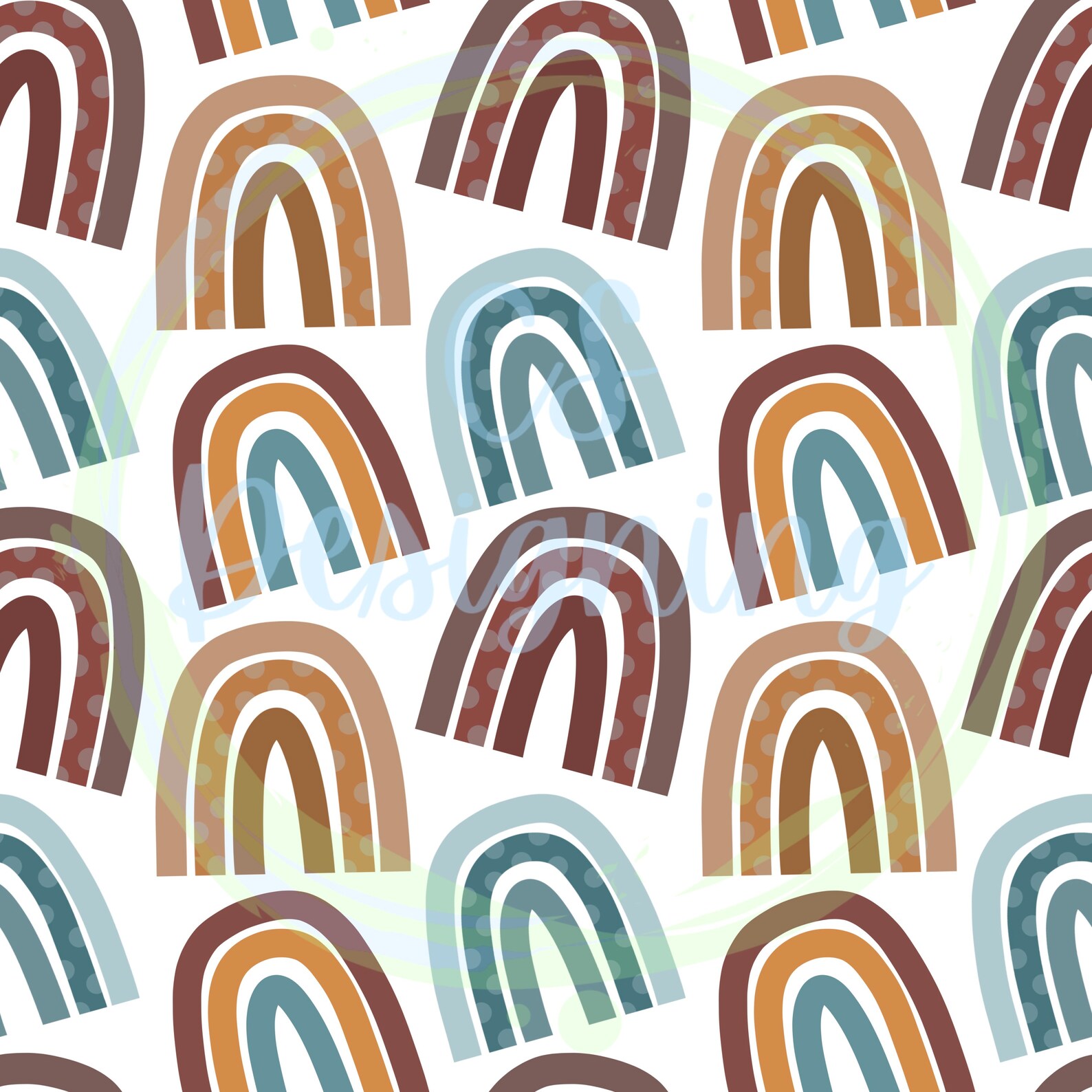 Rainbow Seamless Patternseamless Patterndigital | Etsy