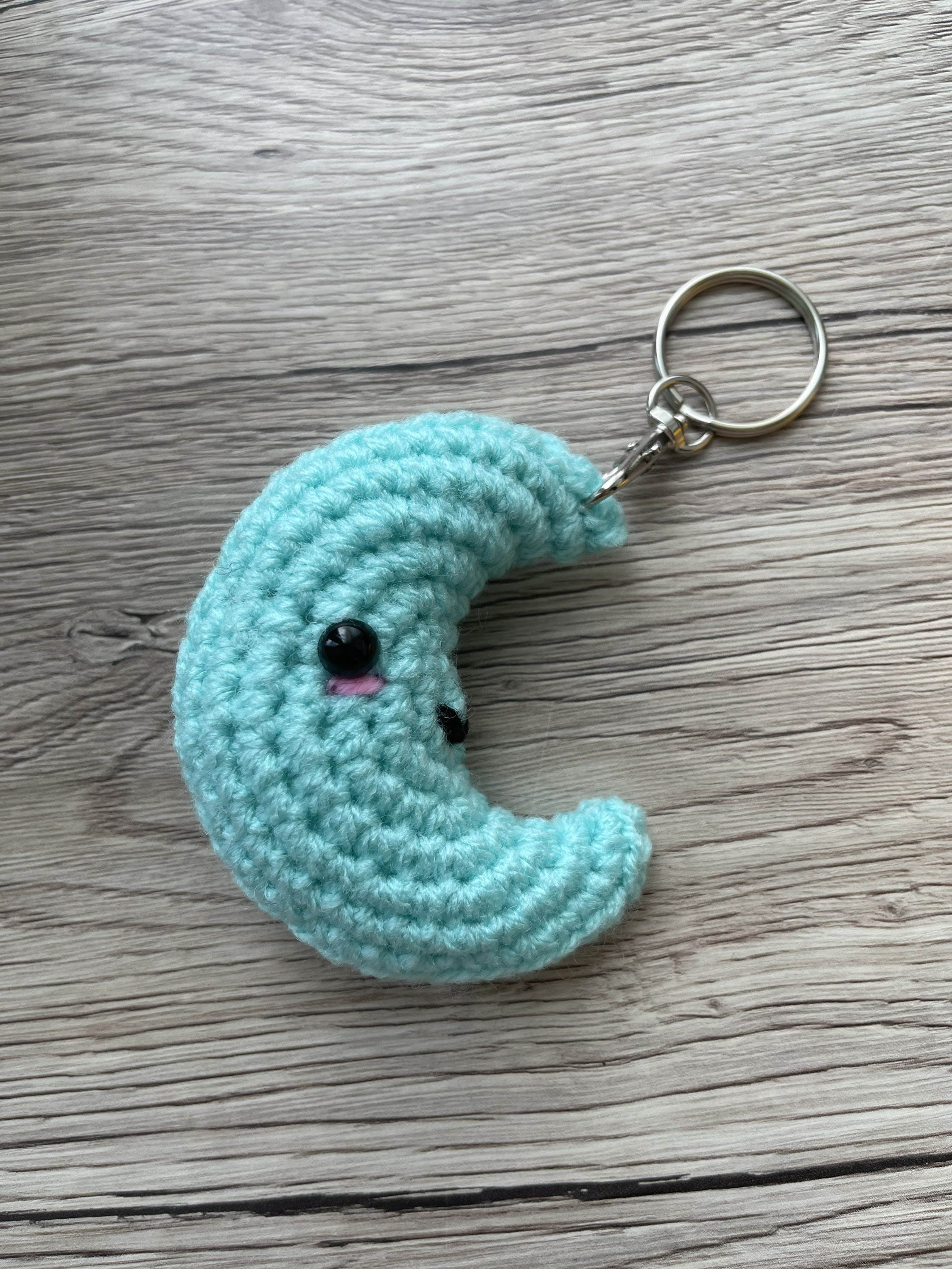 Handmade Crochet Moon Keyring Crochet Keyring Crochet Moon Etsy UK