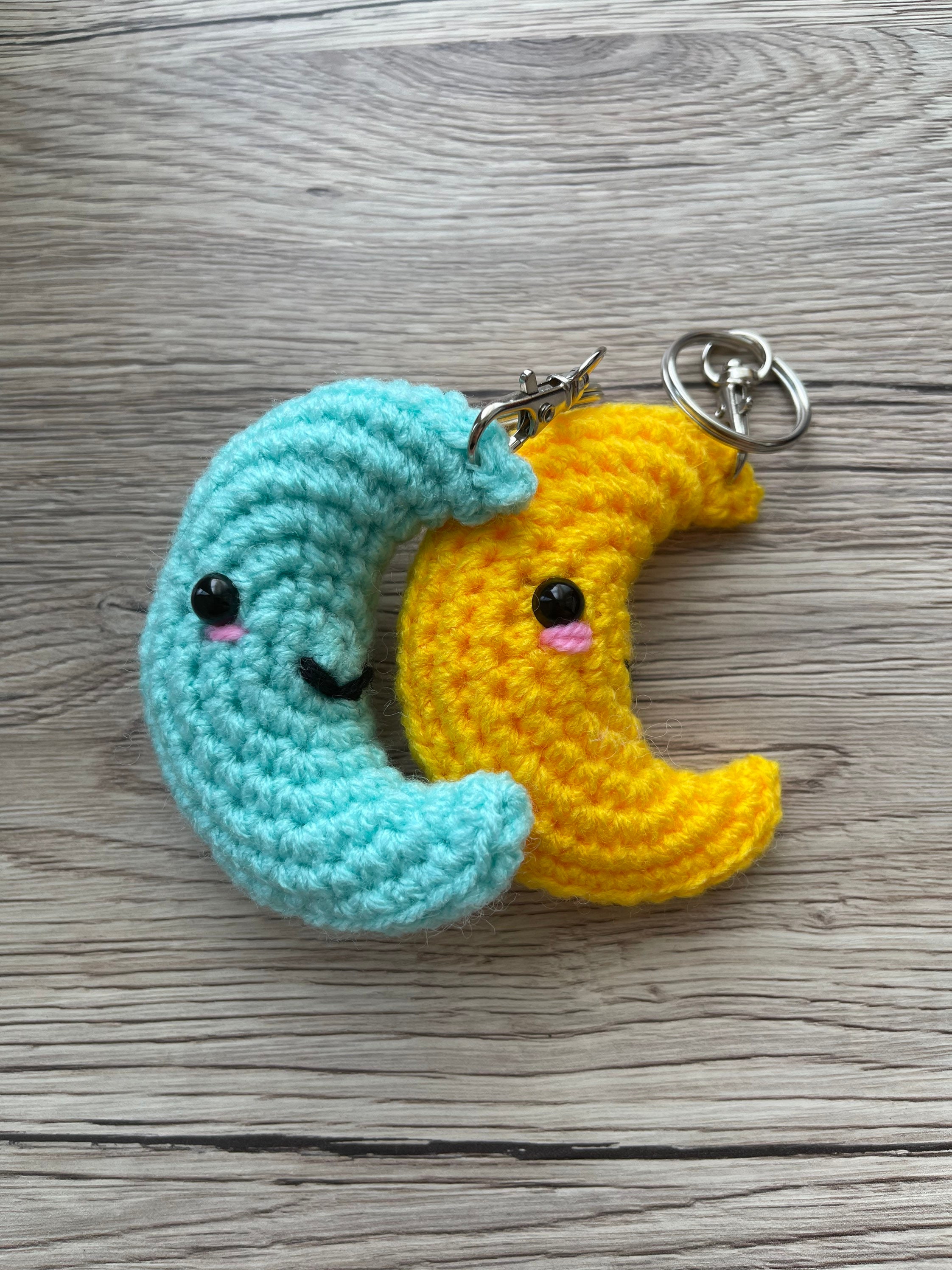 Handmade Crochet Moon Keyring Crochet Keyring Crochet Moon Etsy UK
