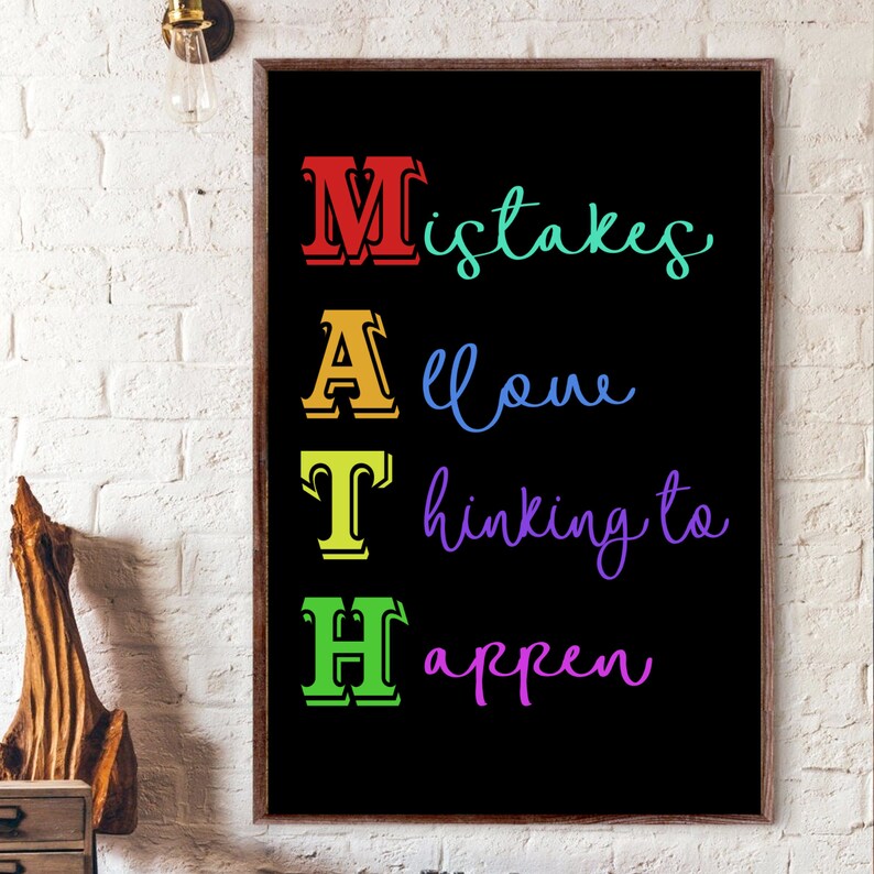 MATH Mistakes Modern Classroom Poster Math Classroom | Etsy