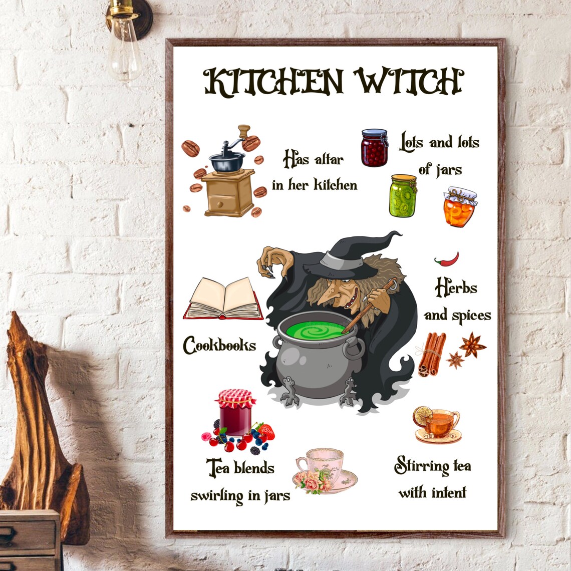 Kitchen Witch Poster Kitchen Witchery Poster Witches Poster | Etsy