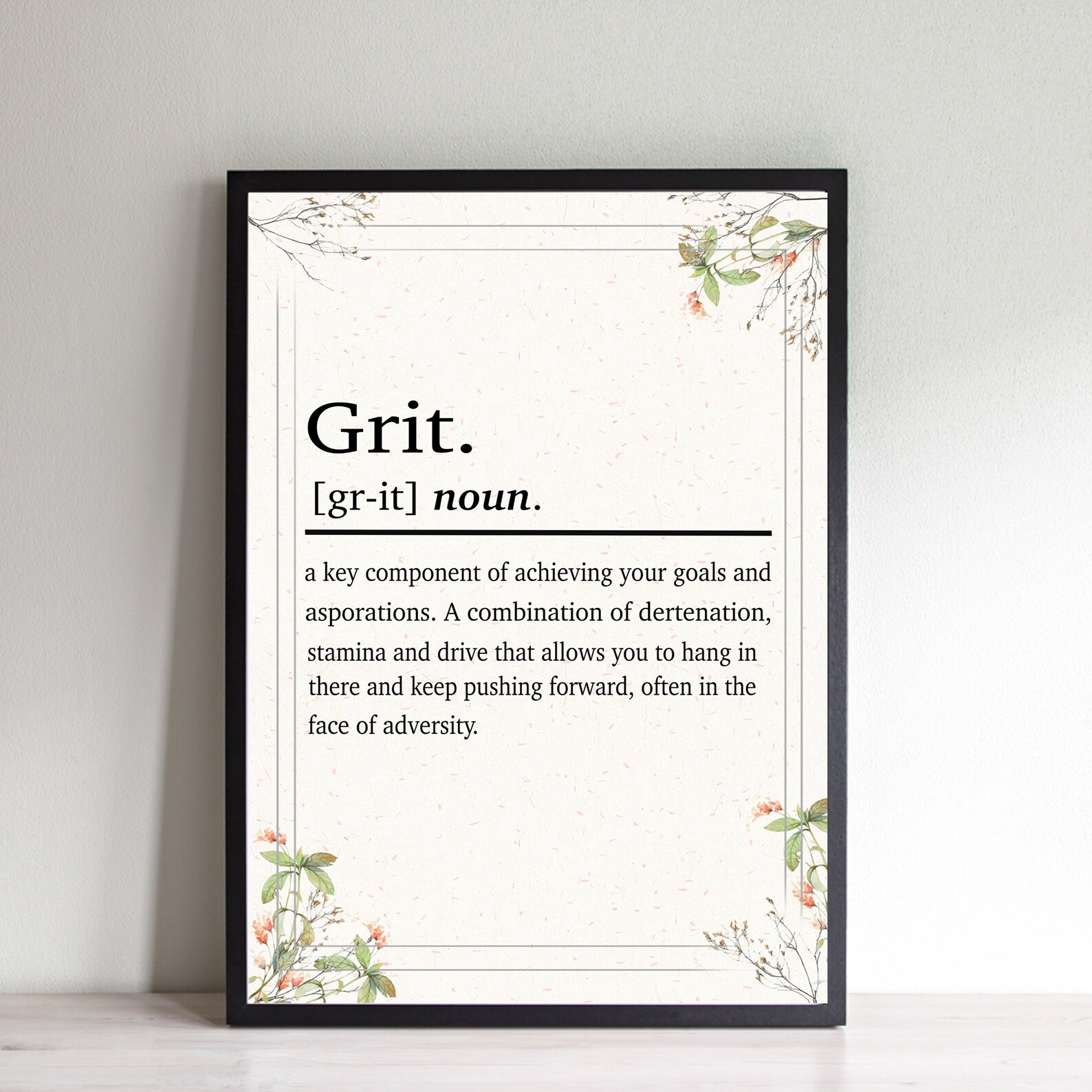 Grit Definition poster Success in the office poster Home Etsy