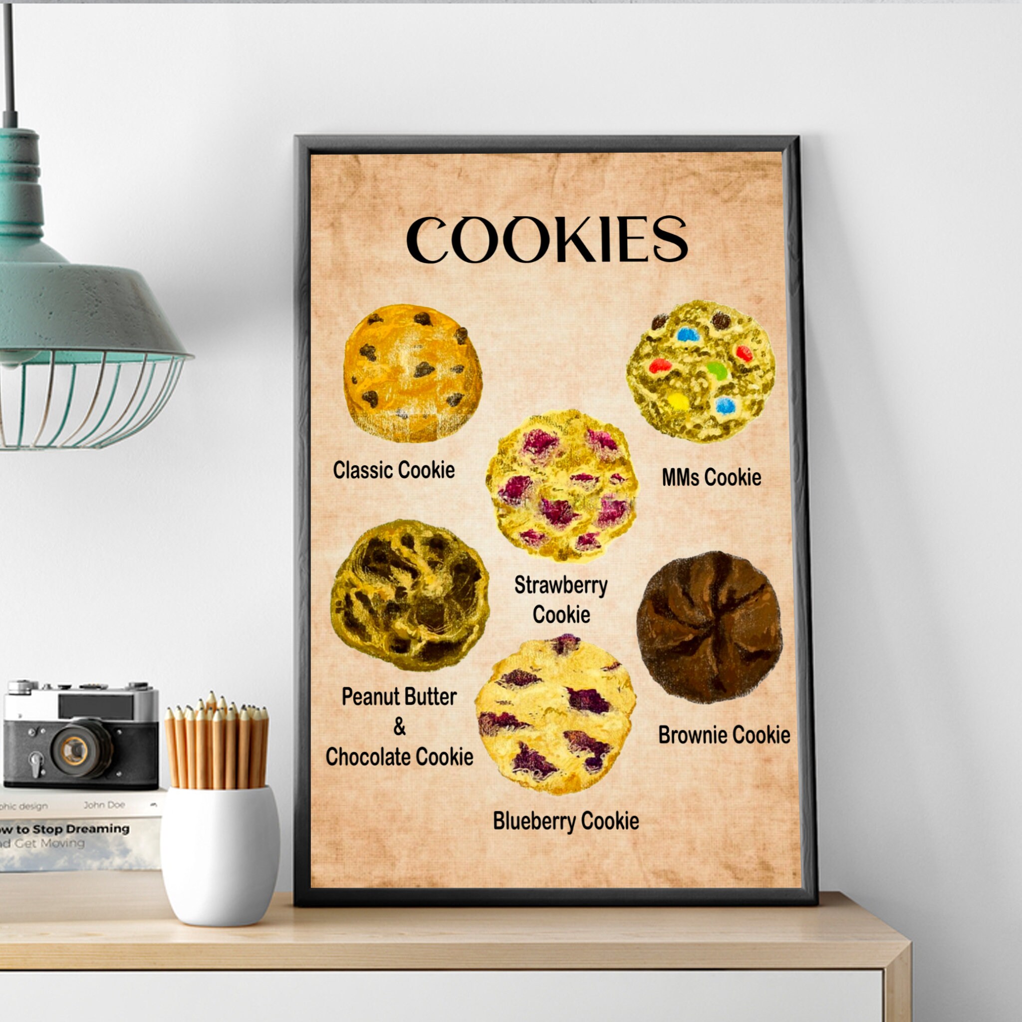Cookies baking poster Types of cookies art Baking knowledge Etsy