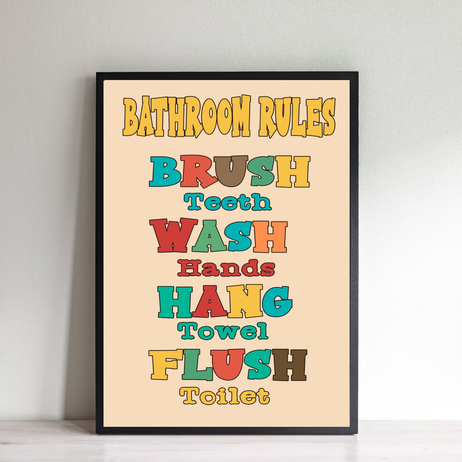 Bathroom rules poster Bathroom home decor funny bathroom Etsy