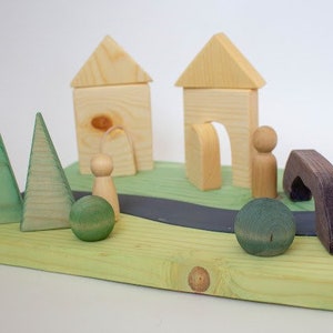 Village Playscape | Wooden Toys | Stacking Toys | Open Ended Toys | Christmas | Stocking Stuffer | Easter
