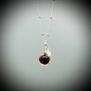 Red Hematoid Quartz Necklace: Sterling Silver Star Charm, Fire Quartz Crystal