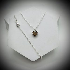Tigers Eye Crystal Heart Necklace, Tigers Eye and Sterling Silver Necklace, Crystal Heart Necklace, Silver Heart Necklace