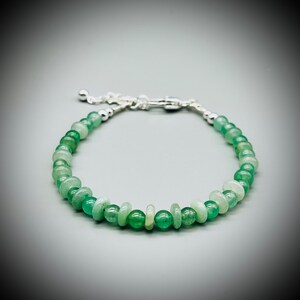 Green Aventurine Crystal and Sterling Silver Bracelet, Aventurine Bracelet, Green Aventurine Crystal, Green Crystal Bracelet