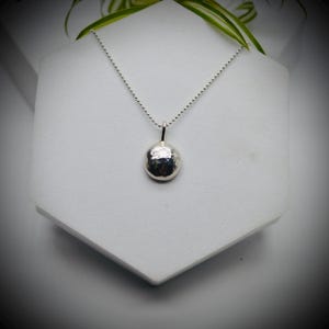 Hammered Recycled Sterling Silver Pebble Pendant Necklace