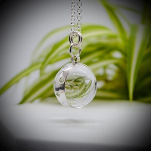 Spinning Quartz Crystal Ball Necklace: Sterling Silver Fidget Pendant