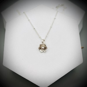 Sterling Silver Flower Necklace: Dainty Forget-Me-Not Pendant