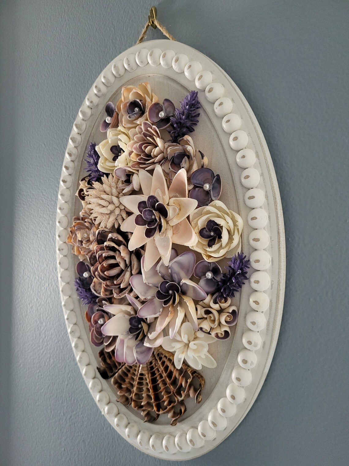 Seashell Wall Art, Coastal, Nautical, Beach Decor, Seashell Flowers