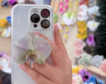 White/Purple Orchid flower Magnetic Phone Holder
