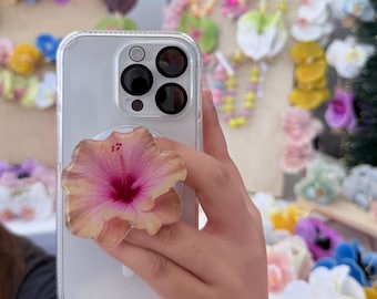 Pink/orange Hibiscus flower Magnetic Phone Holder