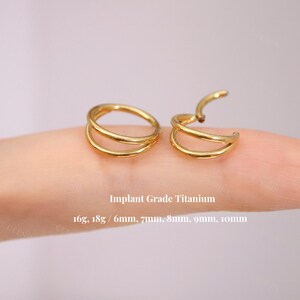 Large Double Circle Gold Hoop Earrings – Wide Hoops For Women, Omega Back