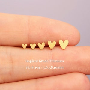 Titanium Tiny Heart Threadless Push Pin Labret, 2/2.5/3/3.5 Star Flat Back Stud, Cartilage Tragus Helix Stud, Nose Stud, 16G 18G 20G