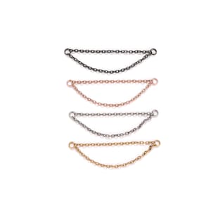 Titanium Double Chain, Single Chain, Dangle Chain Attachment, 32mm / 35mm Linking Chain Connector, Cartilage Chain, Loop Chain Earring
