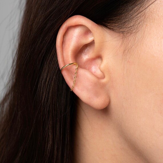 Dainty Chain Ear Cuff Fake Helix Ear Cuff No Piercing Conch Ear