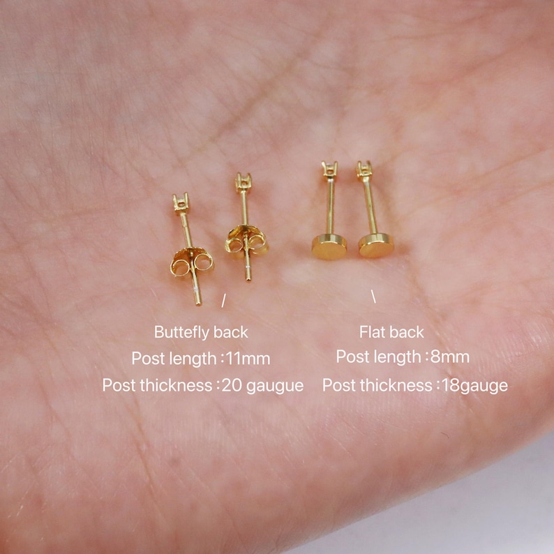 1 paio di minuscoli orecchini a bottone in argento sterling con zirconi cubici da 1,5 mm, mini orecchini a bottone, orecchini a bottone con zirconi cubici minuscoli, orecchini con secondo foro, orecchini delicati immagine 2