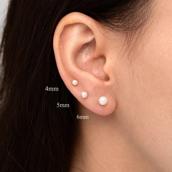 Sterling silver pearl studs Sterling silver pearl studs