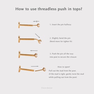 Titanium Disc Threadless Push Pin Labret, 1.5mm 3mm, Tiny Round Flat ...