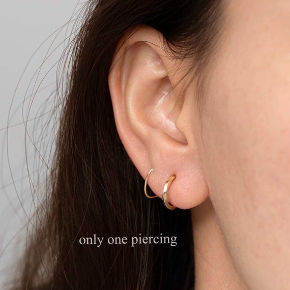 Double piercing spiral earrings sale