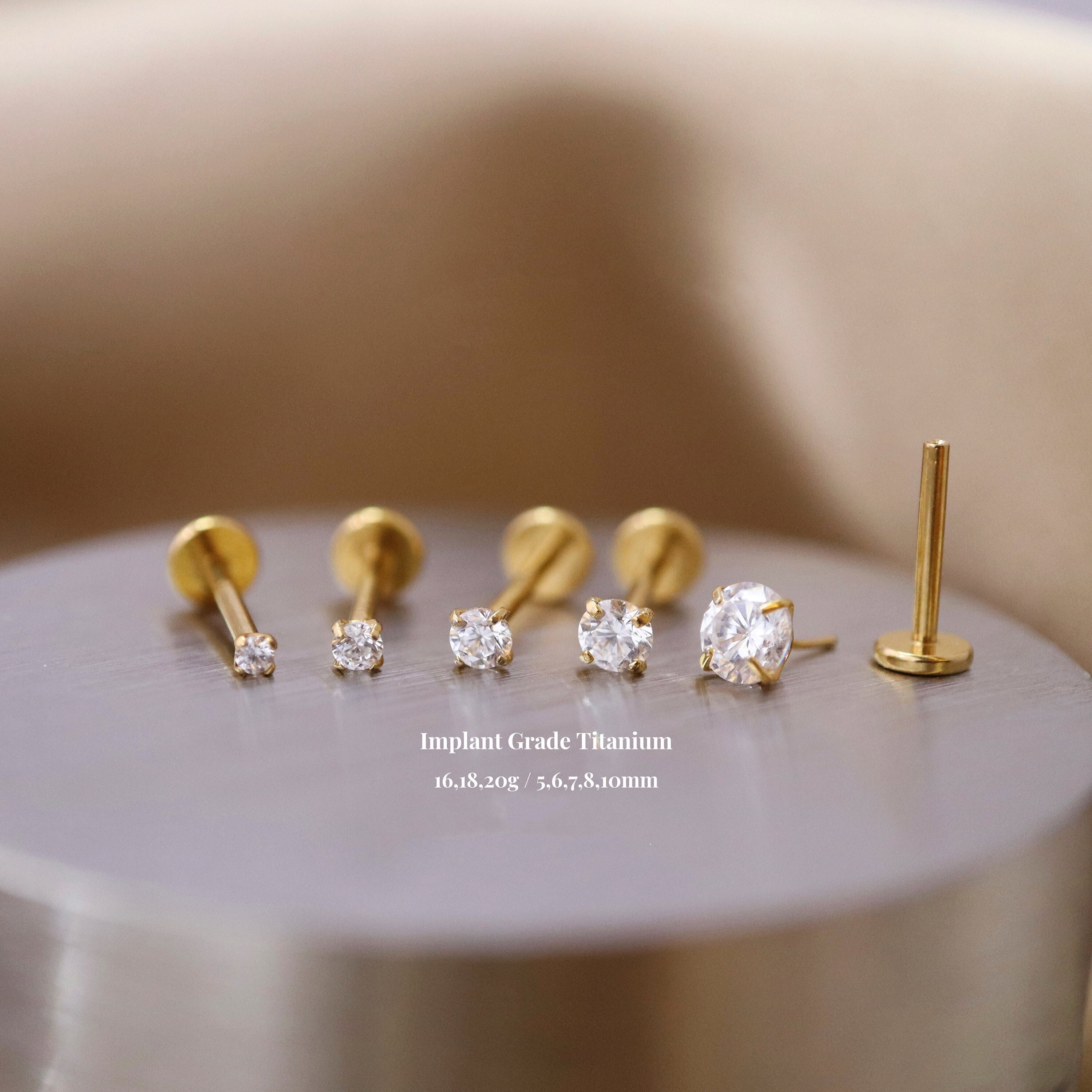 18KT Yellow Gold Tension Jumbo Heavy Tension Earrings Backs 10mm – LSJ