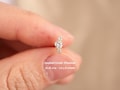 Titanium Climber Cz Threadless Push Pin labret, Curved Cz Flat Back Earring, Cartilage, Conch, Helix, Nose Stud, Tragus Stud, 16G 18G 20G