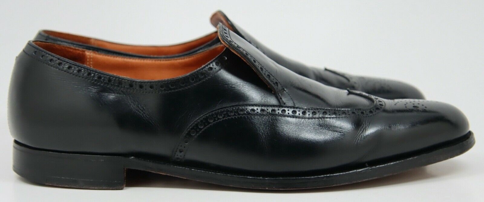 Brooks Brothers PEAL & CO Slip on WINGTIP Black Leather Shoes - Etsy